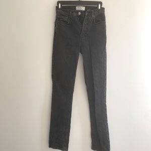 Reformation straight/skinny high waist faded black jean